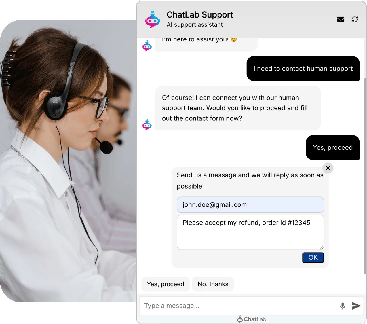 ChatLab AI chatbot interface