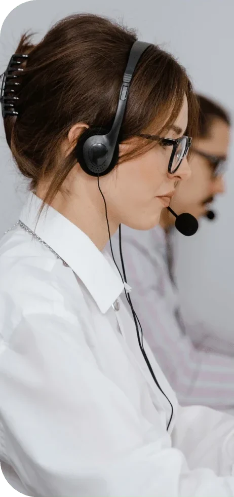 Customer service team at work